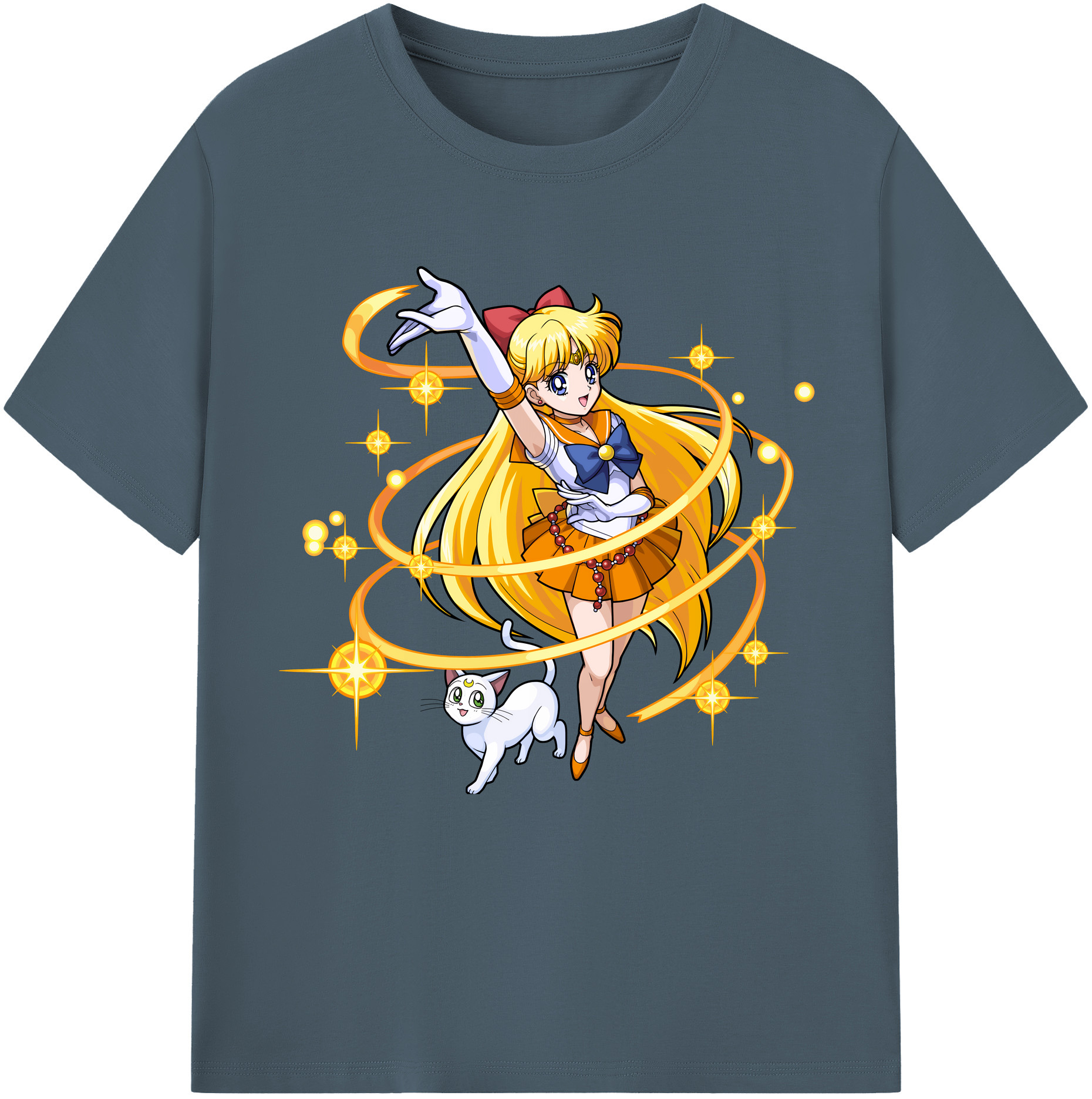 （画像用） 美少女戦士セーラームーン 愛野 美奈子 あいの みなこ Sailor Moon Aino Minako 綿100％半袖Tシャツ（フロントプリント）